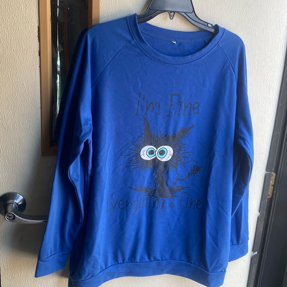 Blue I’m Fine sweatshirt